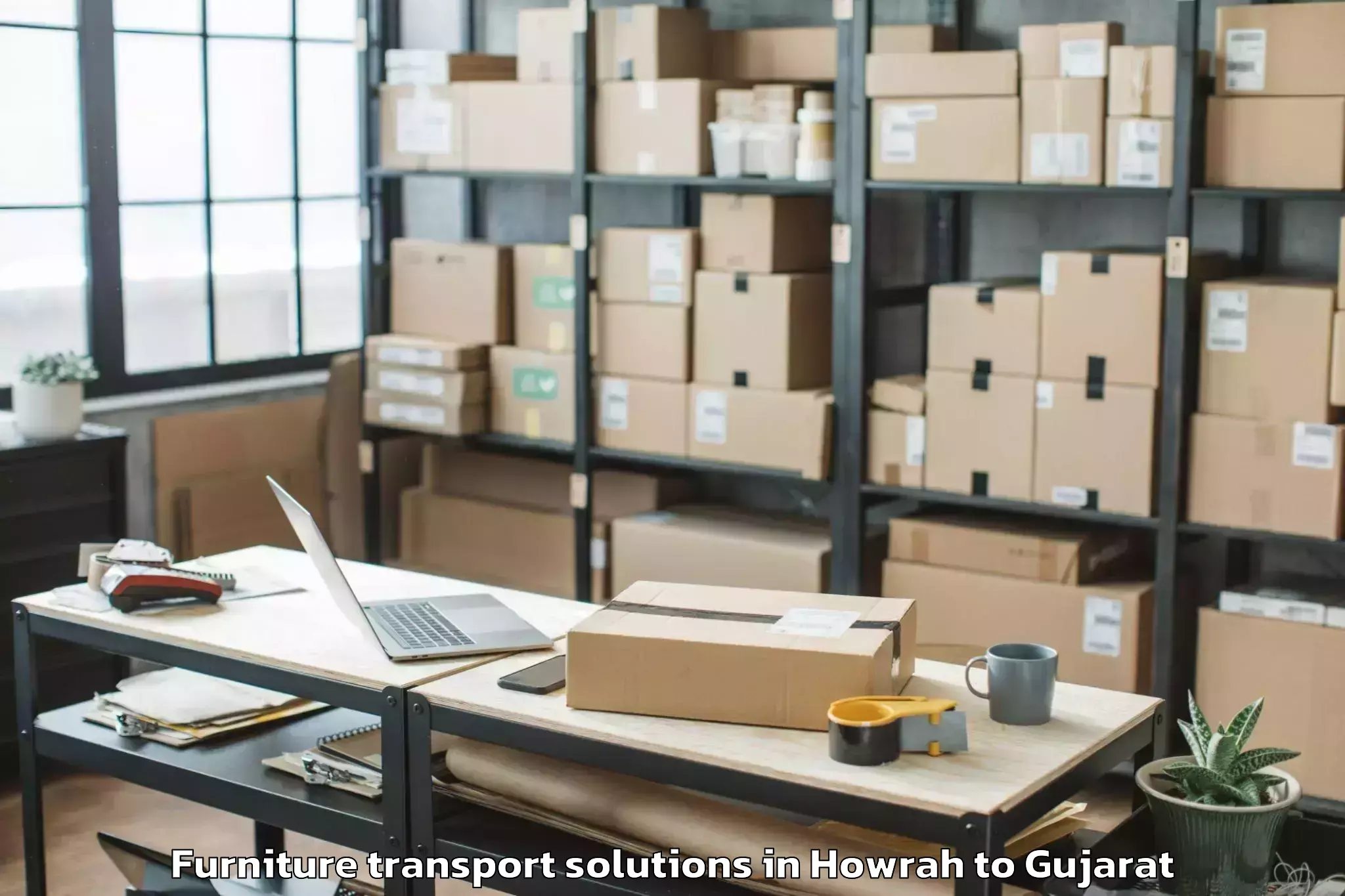 Get Howrah to Dasada Furniture Transport Solutions